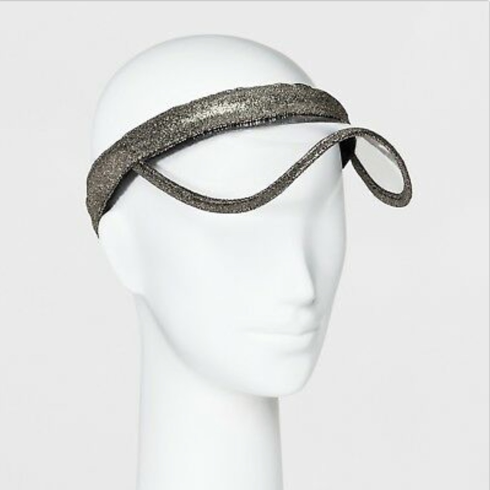 Mossimo Clear Visor Hat Gold Black Glitter